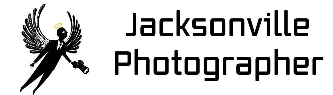 Stylized angelic photographer with wings